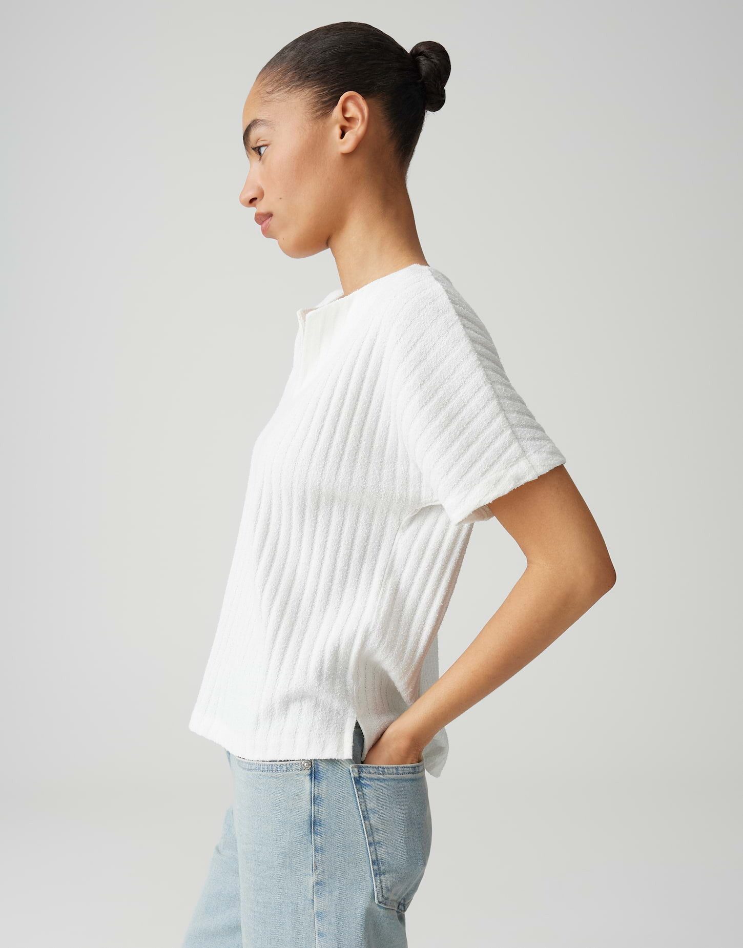 OPUS Kurzarmshirt Sombri aus Jersey mit Rippstruktur elastischer Stoff, weicher Griff, Casual – Bild 5 von 5