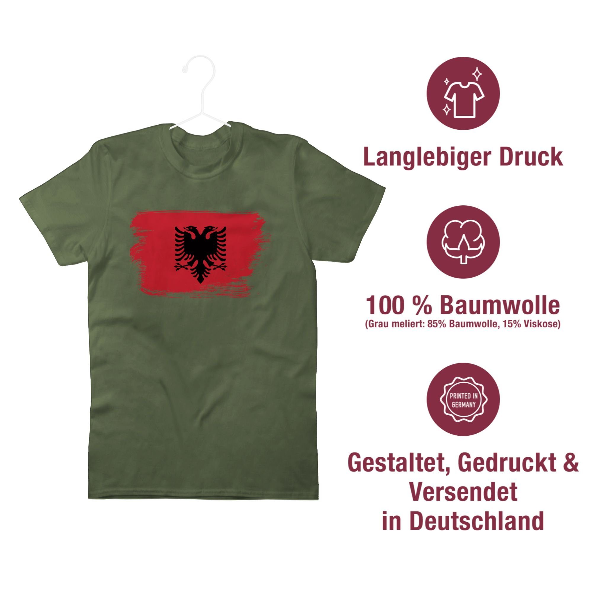 T-Shirt Flagge Grün Army Outfit 2 Vintage Shirtracer Stadt und Albanien City