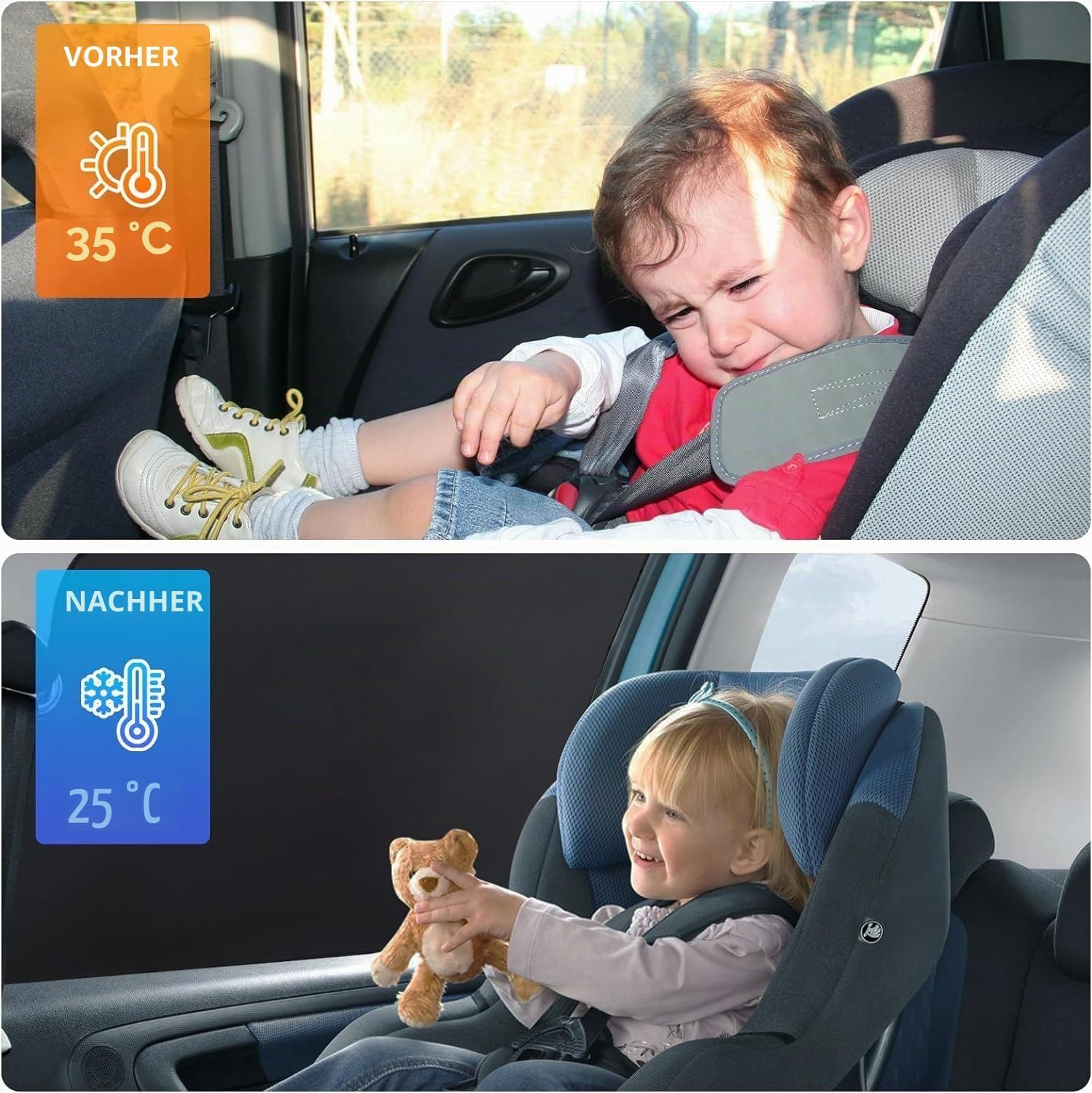FELIXLEO Autosonnenschutz Sonnenschutz Auto Seitenscheibe, Magnetisch Sichtschutz Vorhang – Bild 3 von 5
