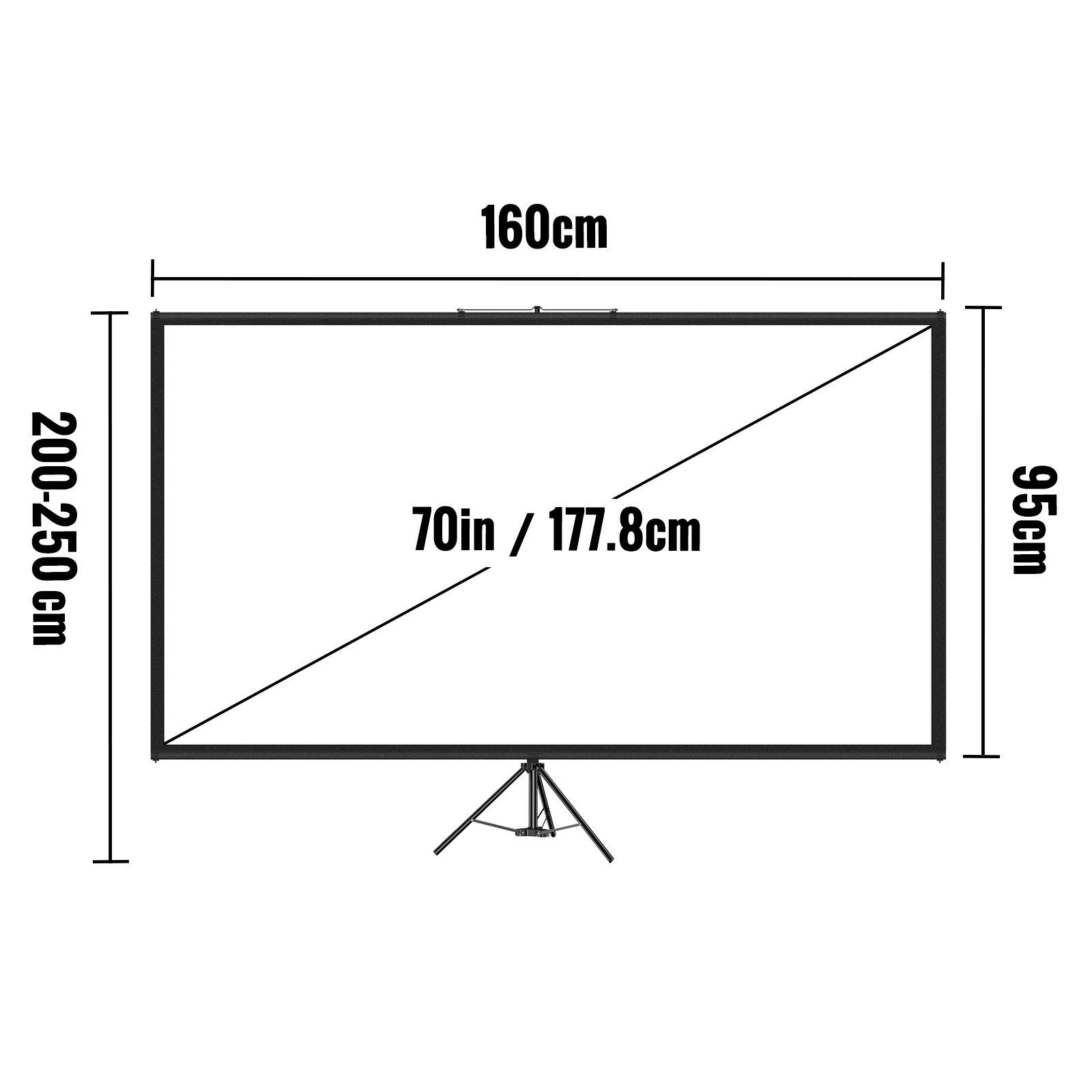 FANNOU Leicht und Kompakt Stativleinwand (Beamer Leinwand mit Stativ, Tragbar ProjektionLeinwand)