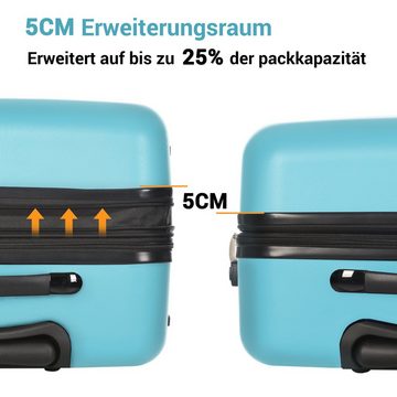 REDOM Trolley Hartschalenkofferset 3-tlg, 4 Rollen, M-L-XL-Set Handgepäck 4 Rollen ABS-Material