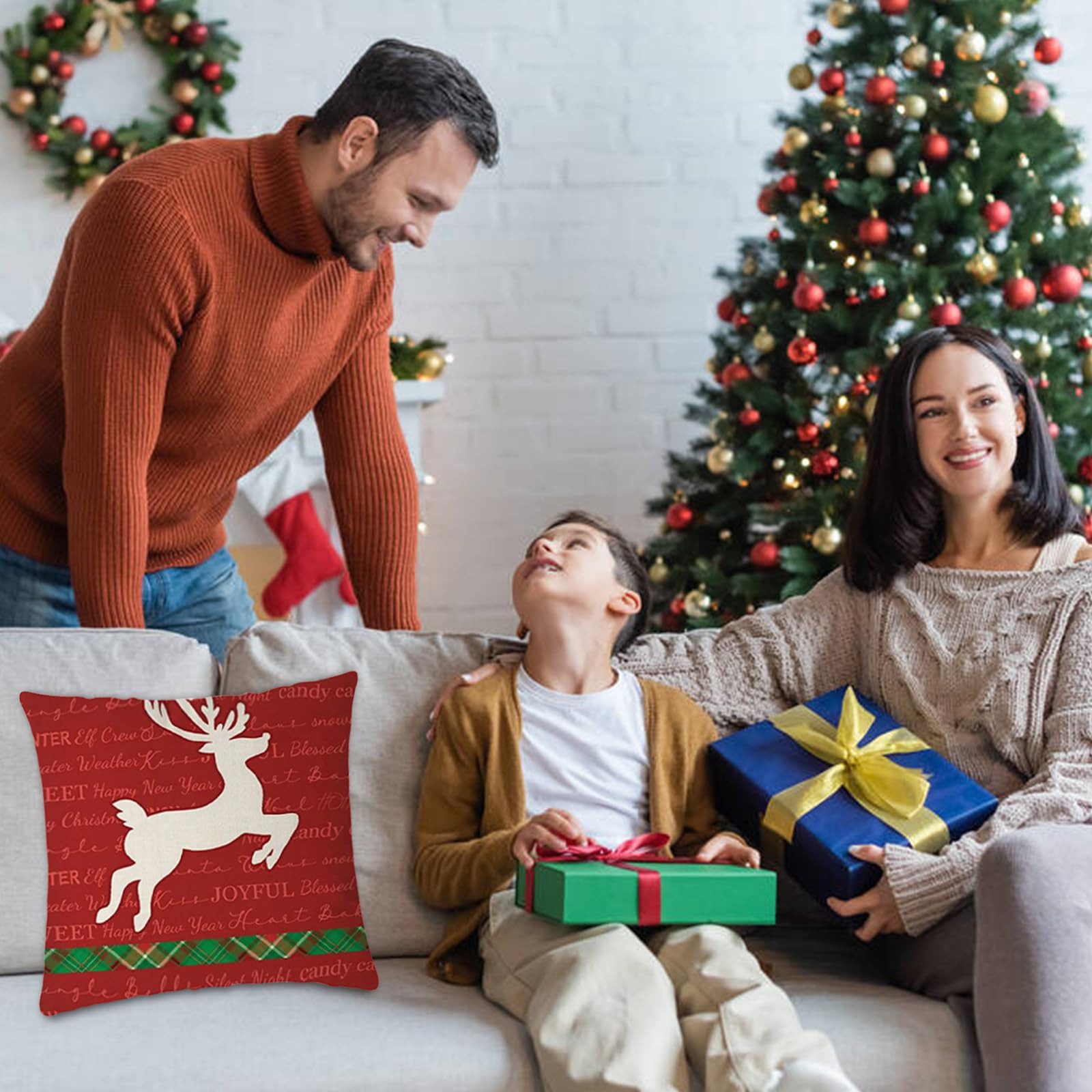 Coonoor Kissenbezug Kissenbezug weihnachten 45x45 cm weihnachten Leinen Kis günstig online kaufen