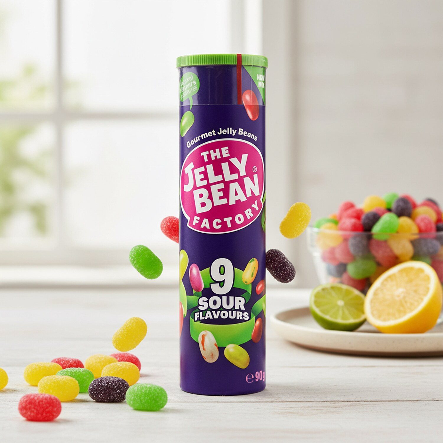THE JELLY BEAN FACTORY Süßigkeit, 1 x 90 g, The Jelly Bean Factory Sour Mix – 9 saure Geschmacksrichtungen