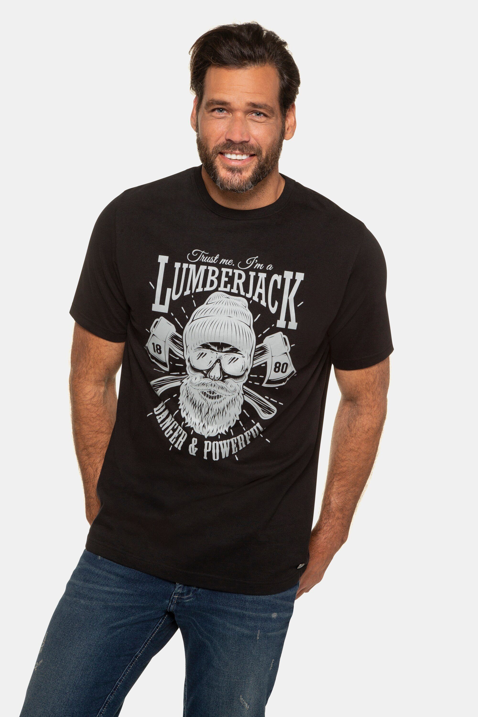 JP1880 T-Shirt bis 7XL T-Shirt Basic Halbarm Kleiner Druck