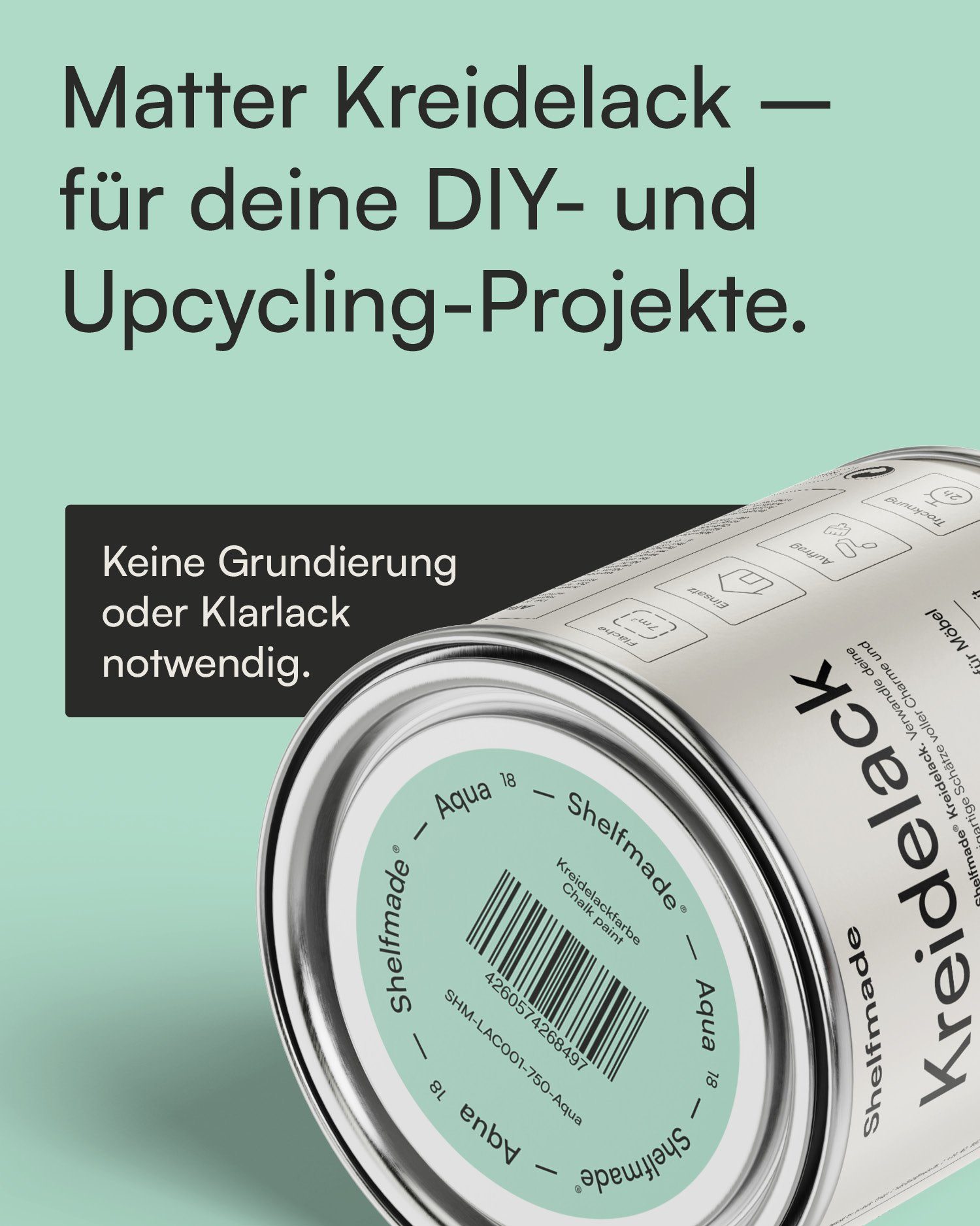 shelfmade Kreidefarbe Kreidefarbe Möbel Shabby Chic Holzlack DIY - Chalk Paint matter Look