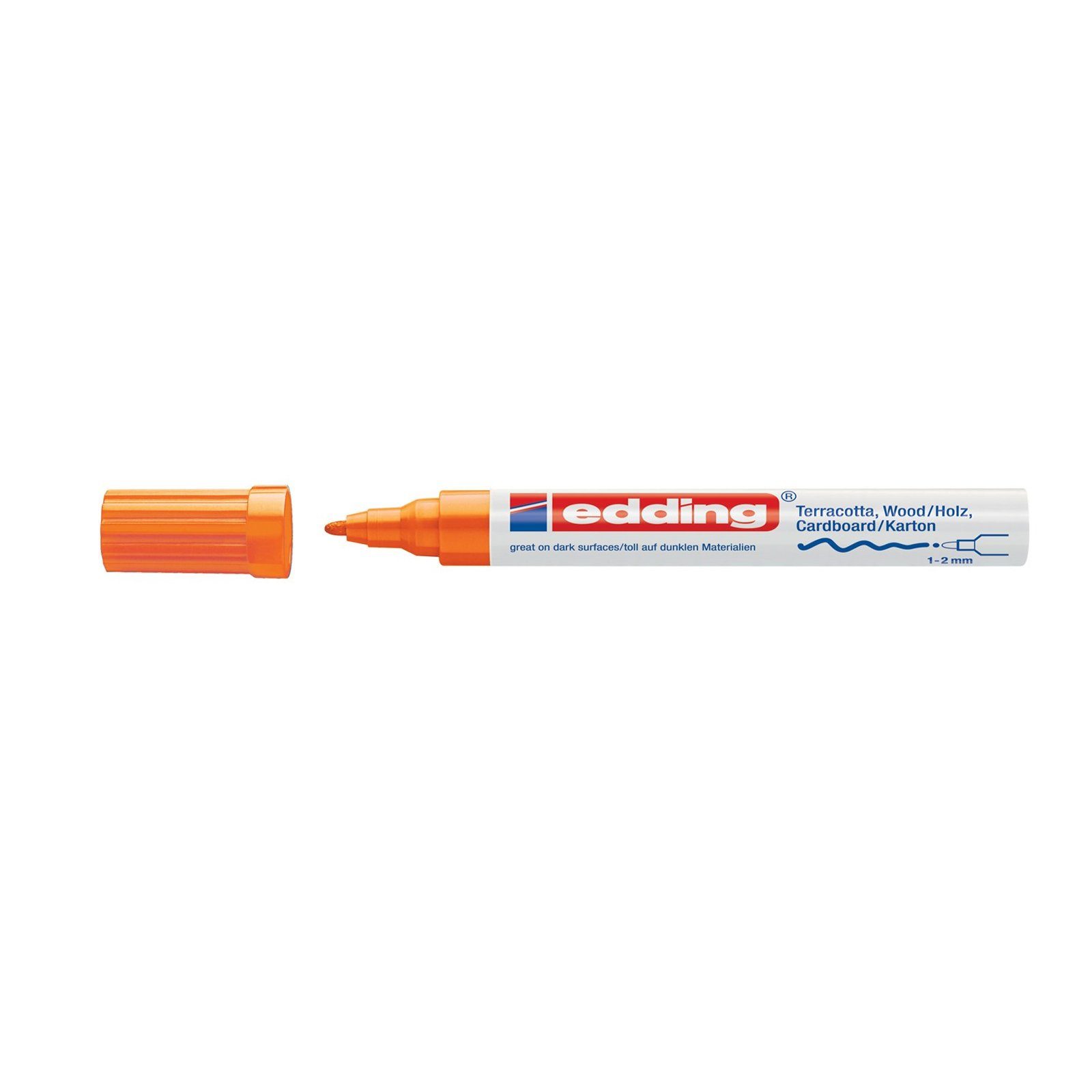 edding Permanentmarker Mattlack-Marker 1-2 (Stück, Lackstift Permanentmarker 1-tlg), 4040, Orange edding mm