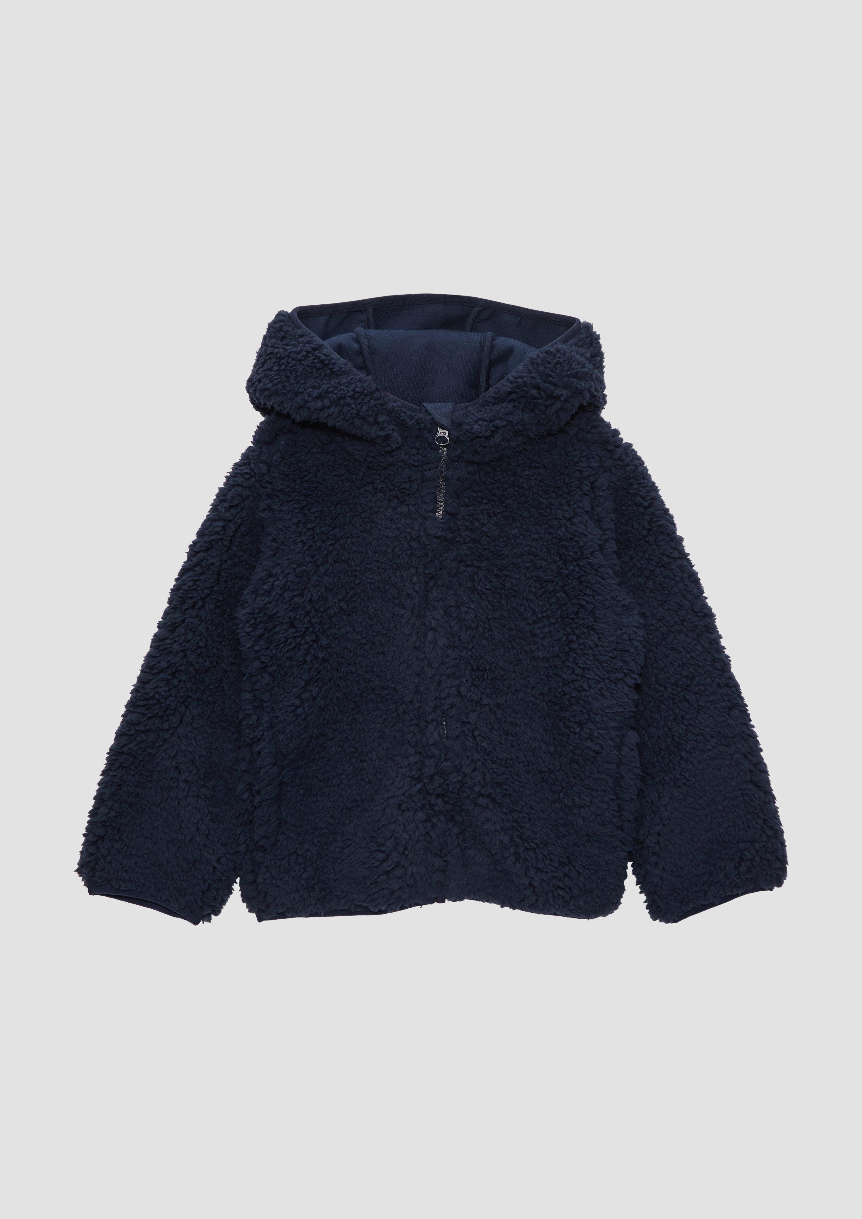 Outdoorjacke Gefütterte Teddyjacke mit Kapuze und seitlichen Eingrifftaschen