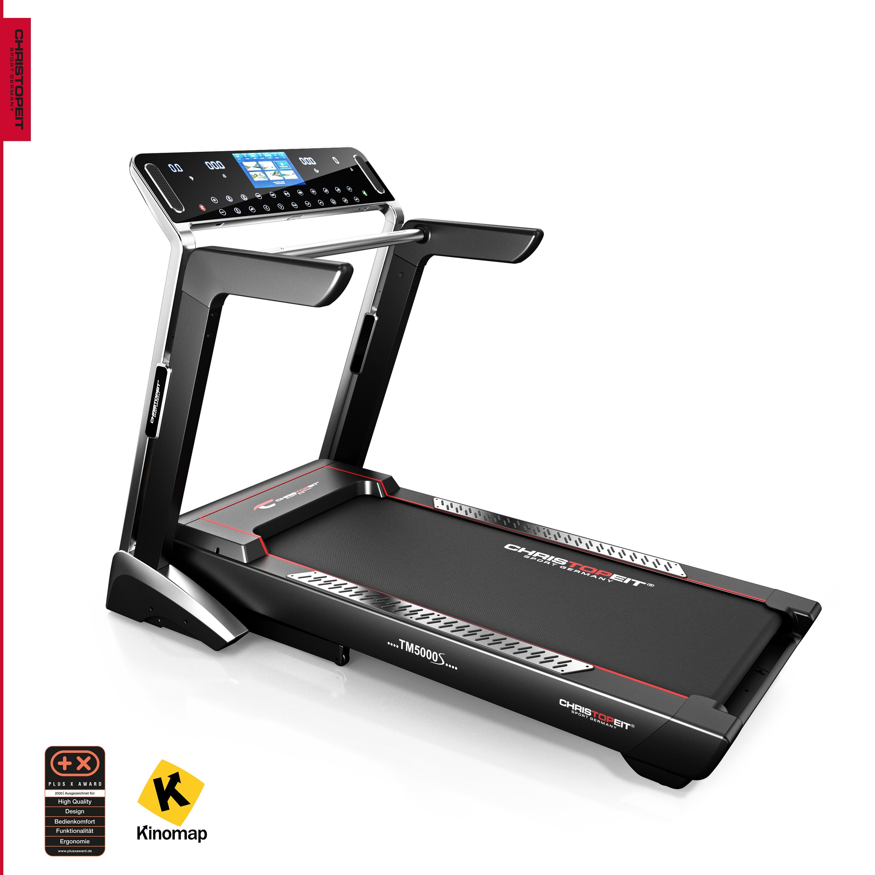 Christopeit Sport® Laufband TM 5000S (mit Soft-Drop Faltmechanismus), bis max. 22 km/h, klappbar, mit Steigung, 150 kg max. Benutzergewicht