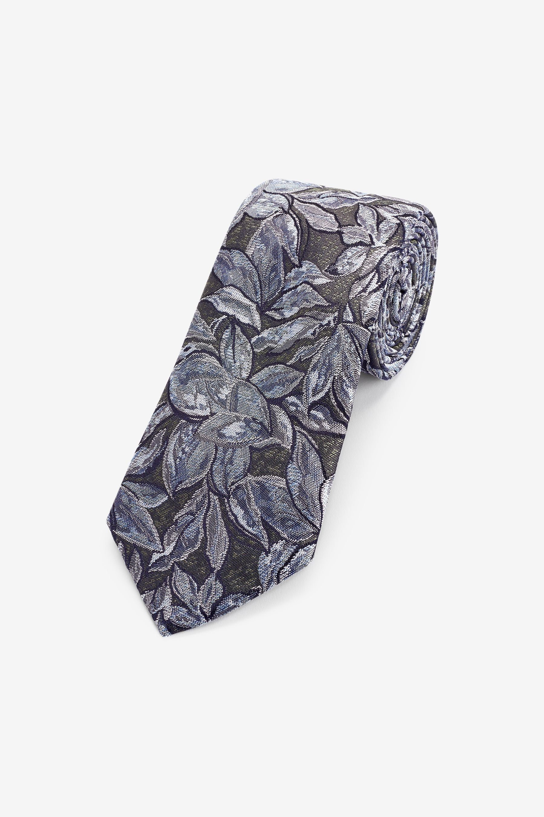 hergestellt Floral in Green Italien (1-St) Krawatte Signature-Krawatte, Dark Next