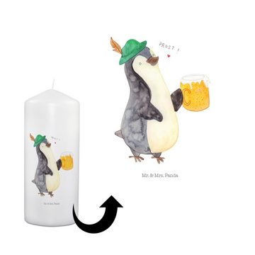 Mr. & Mrs. Panda Formkerze 19 x 8 cm Pinguin Bier - Weiß - Geschenk, Pinguine, Bierchen, Geburts (1-tlg), Mehrfach Größen