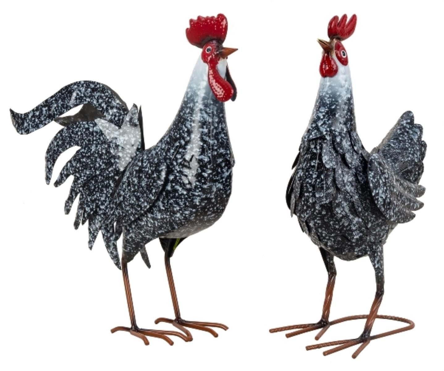 Geschenkestadl Tierfigur Hahn und Henne XL Metall Gartendeko Landhaus Dekofiguren (Set, 2 St., 1 Hahn und 1 Henne), Landhaus, Ostern, Bauernhof, Tierfigur