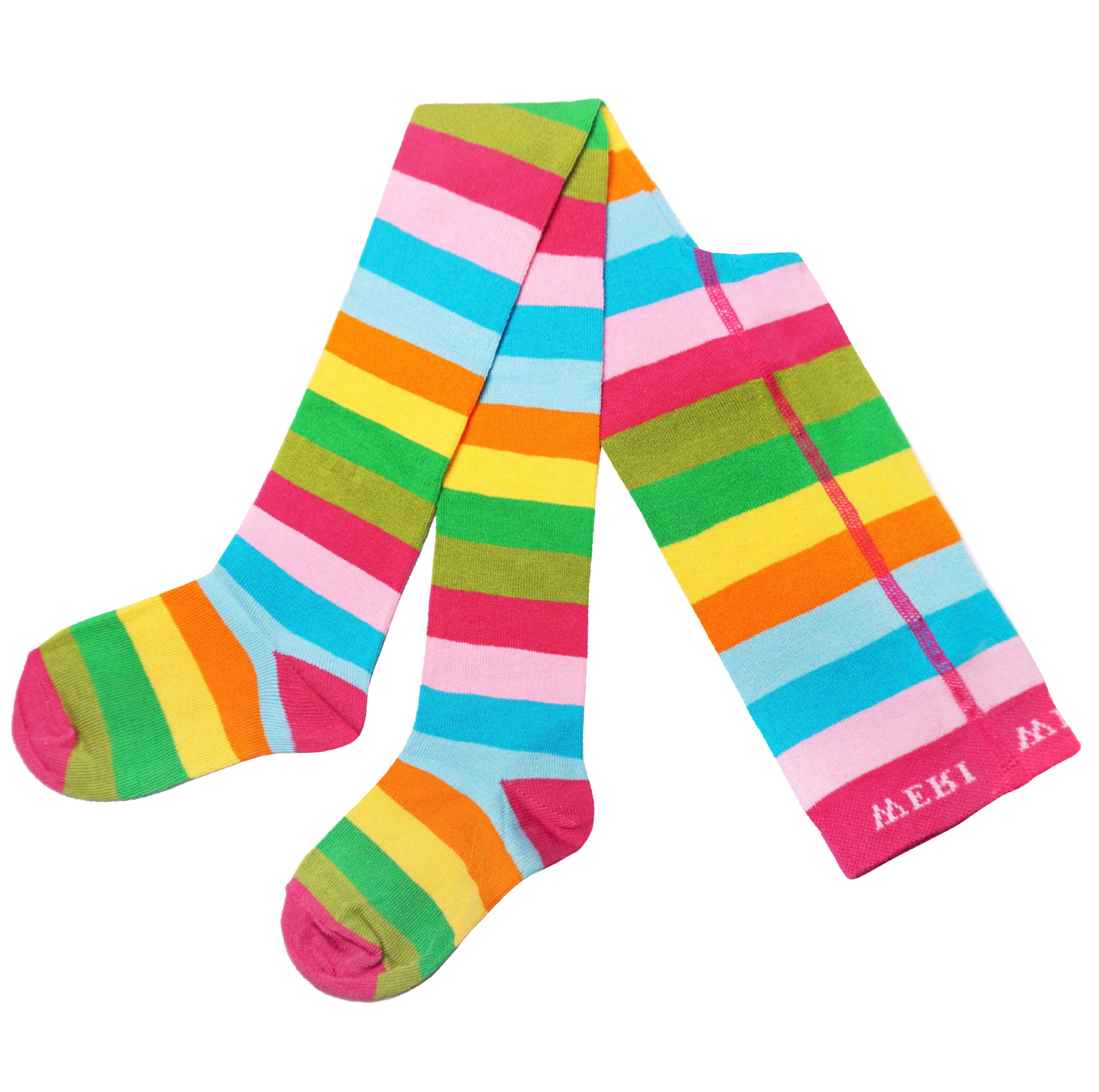 Strickstrumpfhose Kinderstrumpfhosen Unisex >>Große Blockringel<< weiche Baumwolle