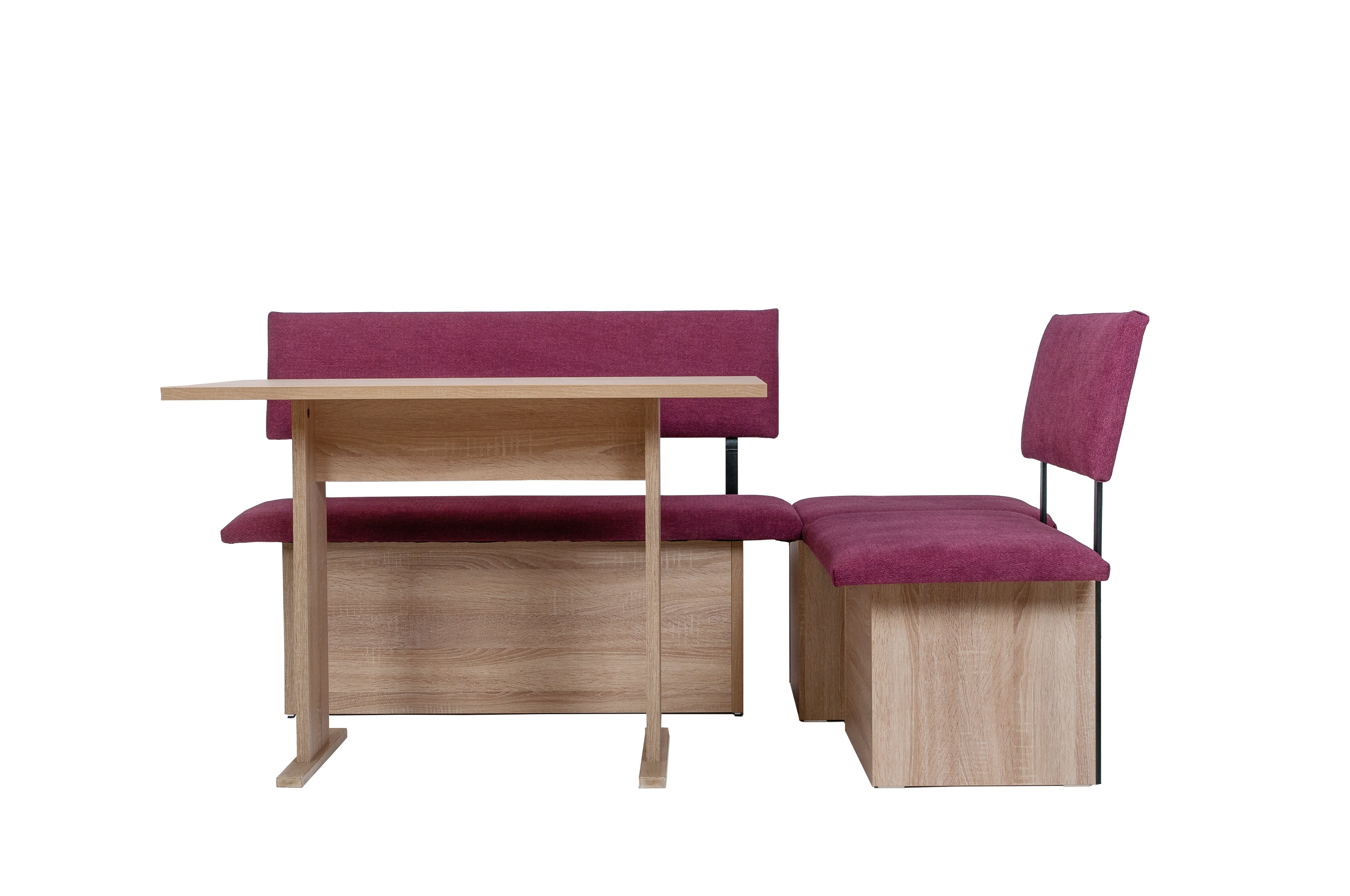 kundler home Eckbankgruppe Sitzbank mit Truhe, Eckbank, L182R142cm tauschbar, Tisch Set 4-tlg., bestehend aus 2 Sitzbänken mit Truhe, 1 Eckteil mit Truhe, 1 Esstisch