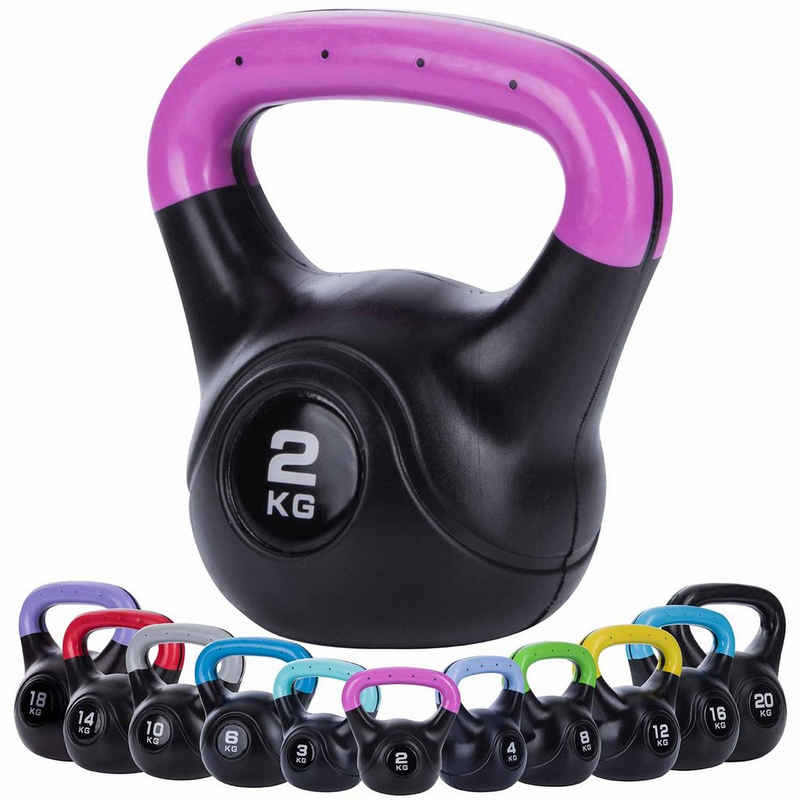 Body & Mind Kettlebell Kugelhantel 2-20 kg, (Set, Profi Schwunghantel), Kraftraining Workout Gewicht (2 kg)