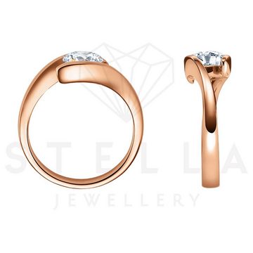 Stella-Jewellery Verlobungsring 585er Rotgold Verlobungsring Diamant Gr. 54 (inkl. Etui), mit Brillant 0,25ct. - Poliert