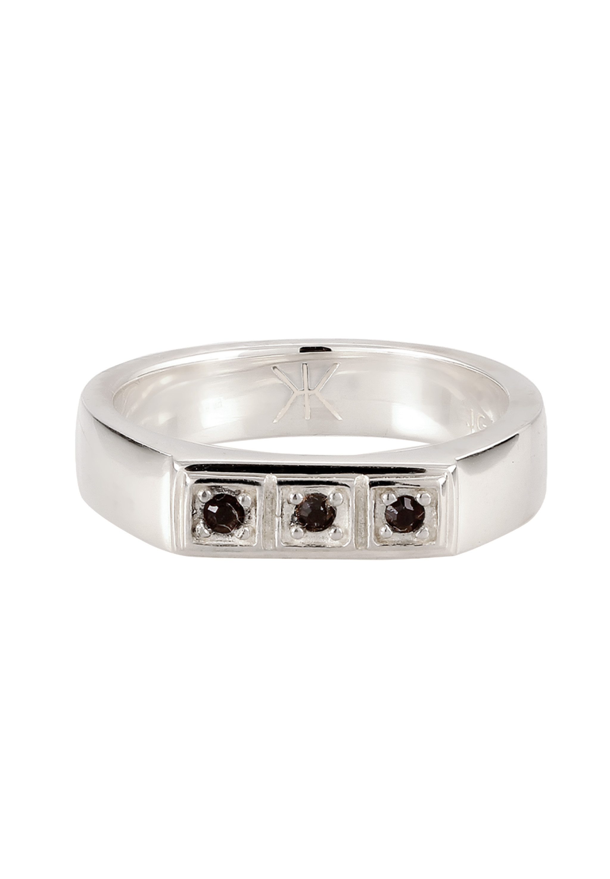 Kuzzoi Silberring Siegelring mit Kristallen von Swarovski® 925 Sterling Silber
