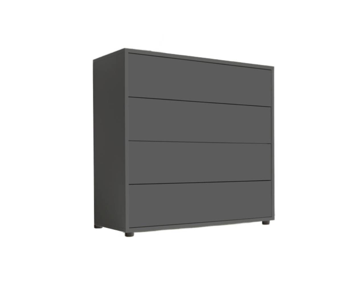 BMG Möbel Schubkastenkommode Mailand 3 (79 cm breit mit 4 Schubladen), mit Antifingerprint-Beschichtung, Füße Holz oder Metall
