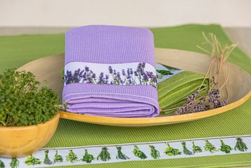 framsohn frottier Geschirrtuch Lavendel, aus 100% Baumwolle, (Set, 3-tlg), dichte Feinwebung, mit Bordüre, in Österreich hergestellt, 50x70 cm