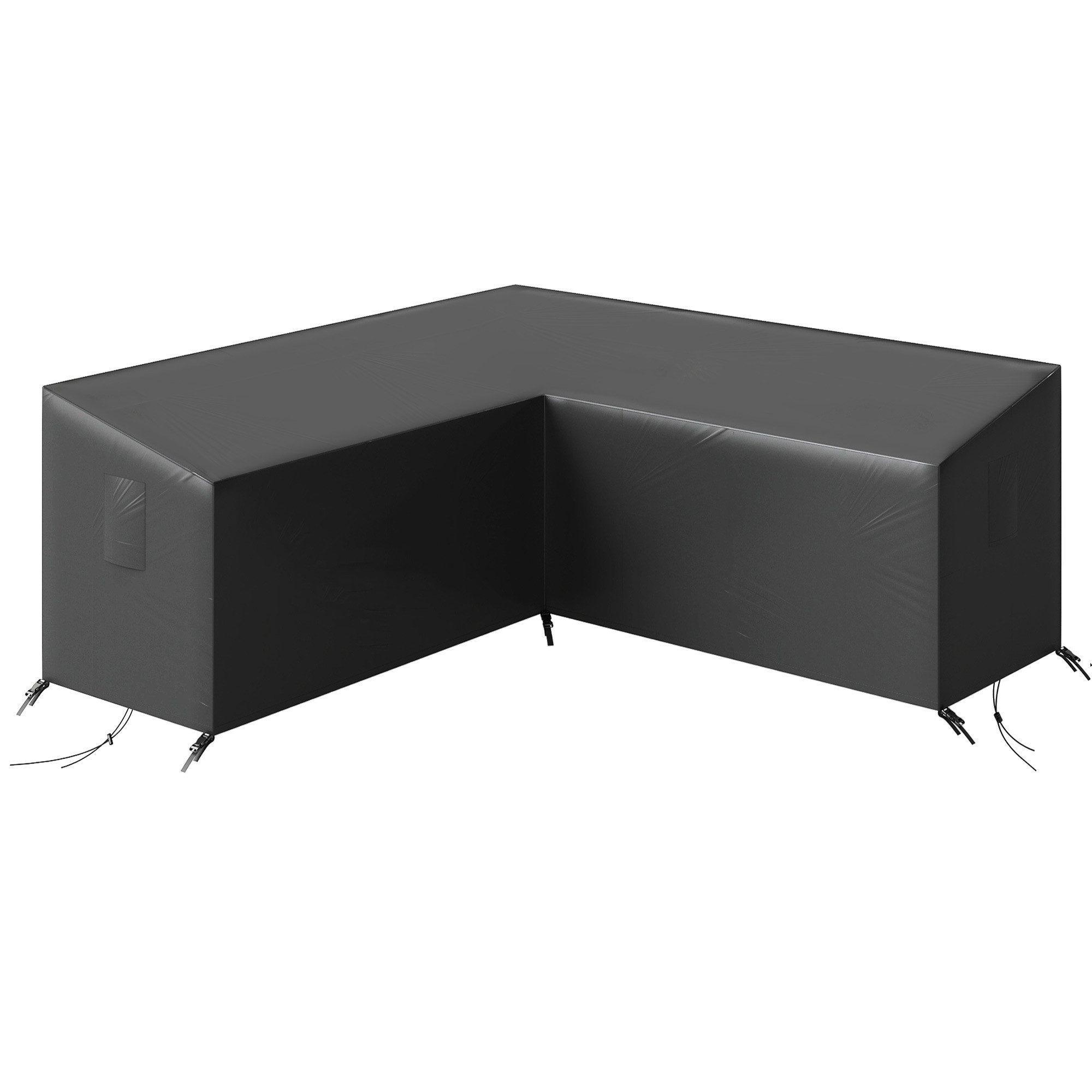 MC Star Gartenmöbel-Schutzhülle Schutzhülle für Gartenmöbel Winterfest Wasserdicht V-förmig (Anti-UV Abdeckung 420D Oxford Gewebe 216x216x78 cm Schwarz)