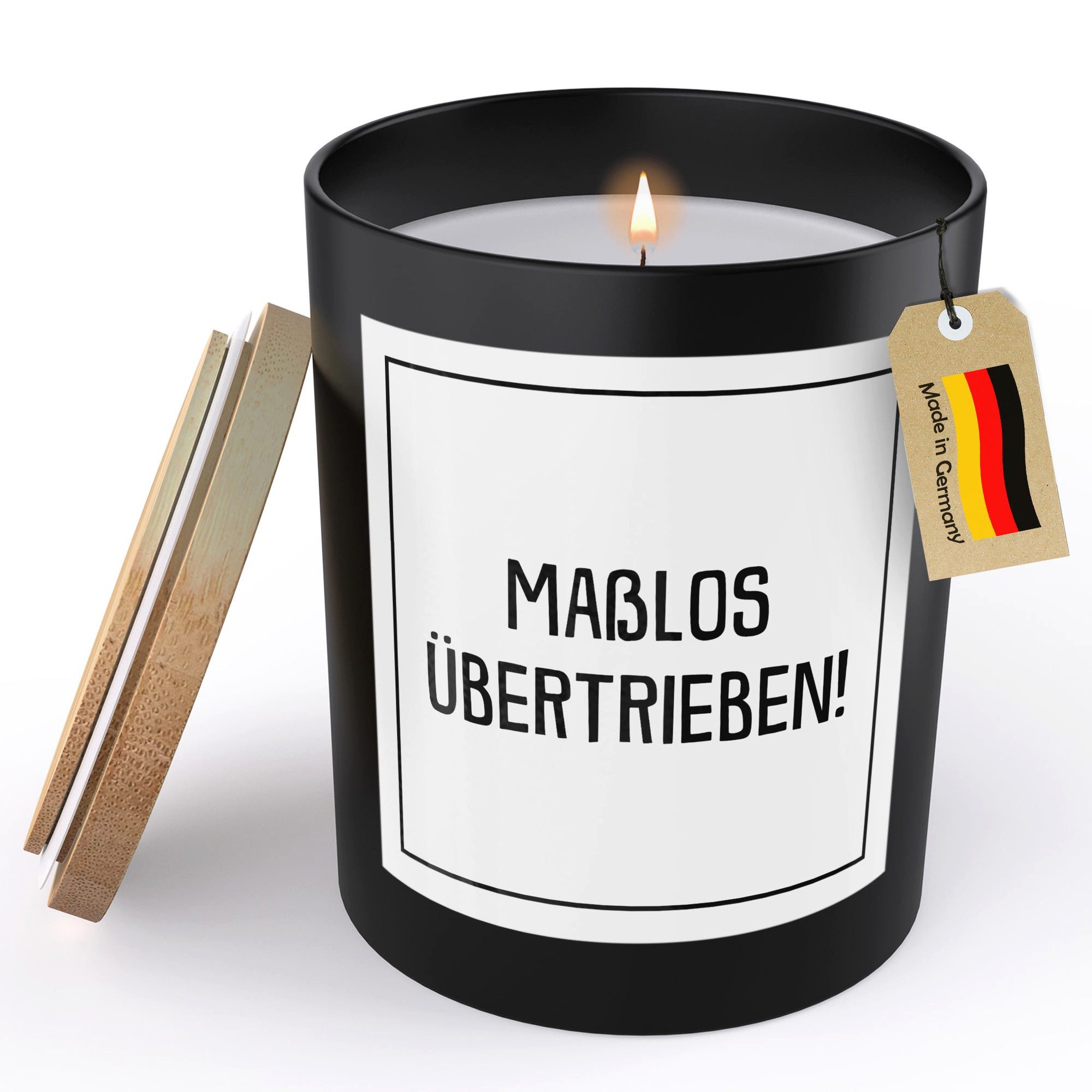 22Feels Duftkerze HANDGEMACHT Zitrus Geschenk Deko Glas, MADE IN GERMANY, Europäisches Sojawachs, Bambusdeckel und Glas, Vegan