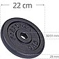 ScSPORTS® Hantelscheiben »Hantelscheibenset Gusseisen 30 mm 4x5 kg«, 20 kg, (Set, 4-tlg), Bild 5