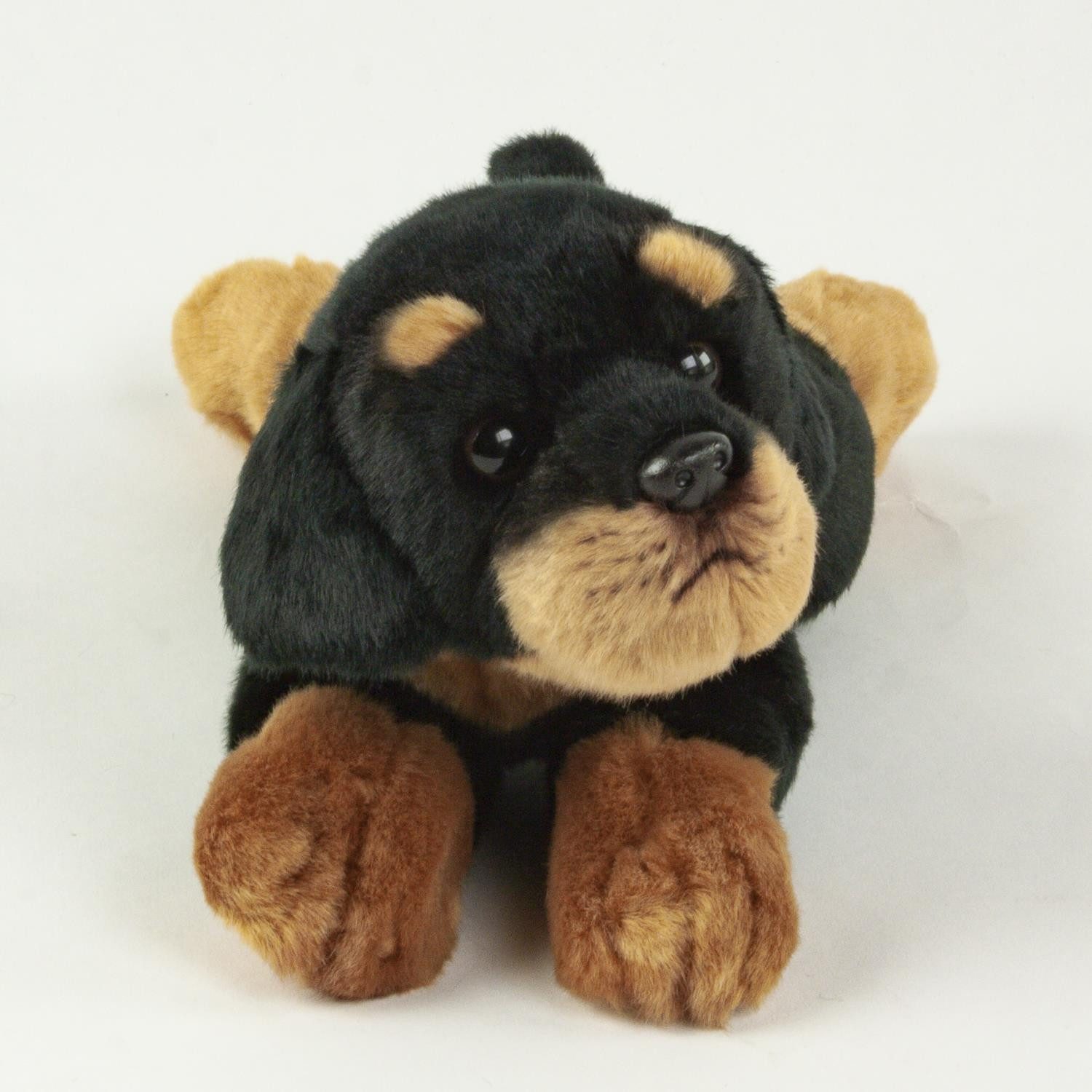 Teddys Rothenburg Kuscheltier Rottweiler 30 cm schwarz/braun liegend Plüsch günstig online kaufen