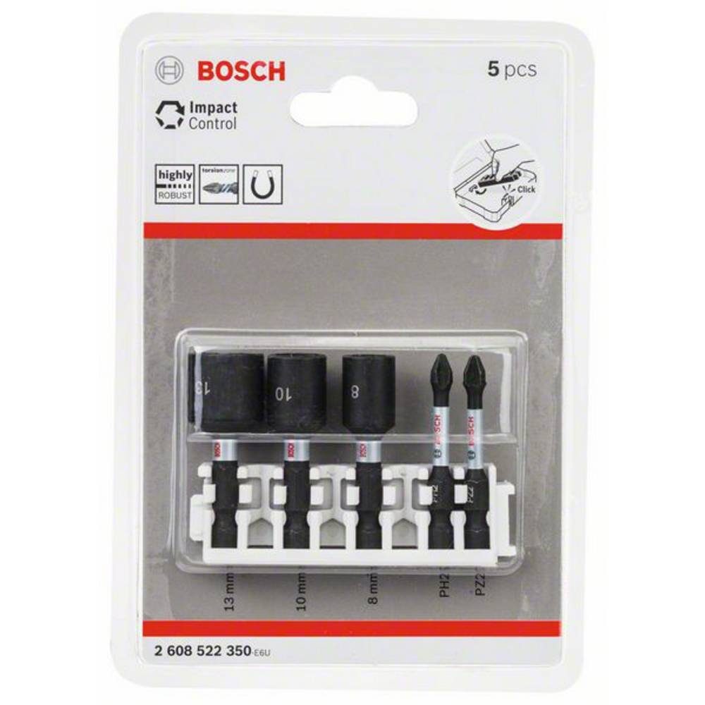 BOSCH Steckschlüssel Schrauberbit- und Steckschlüssel-Set Impact Control 2608522350