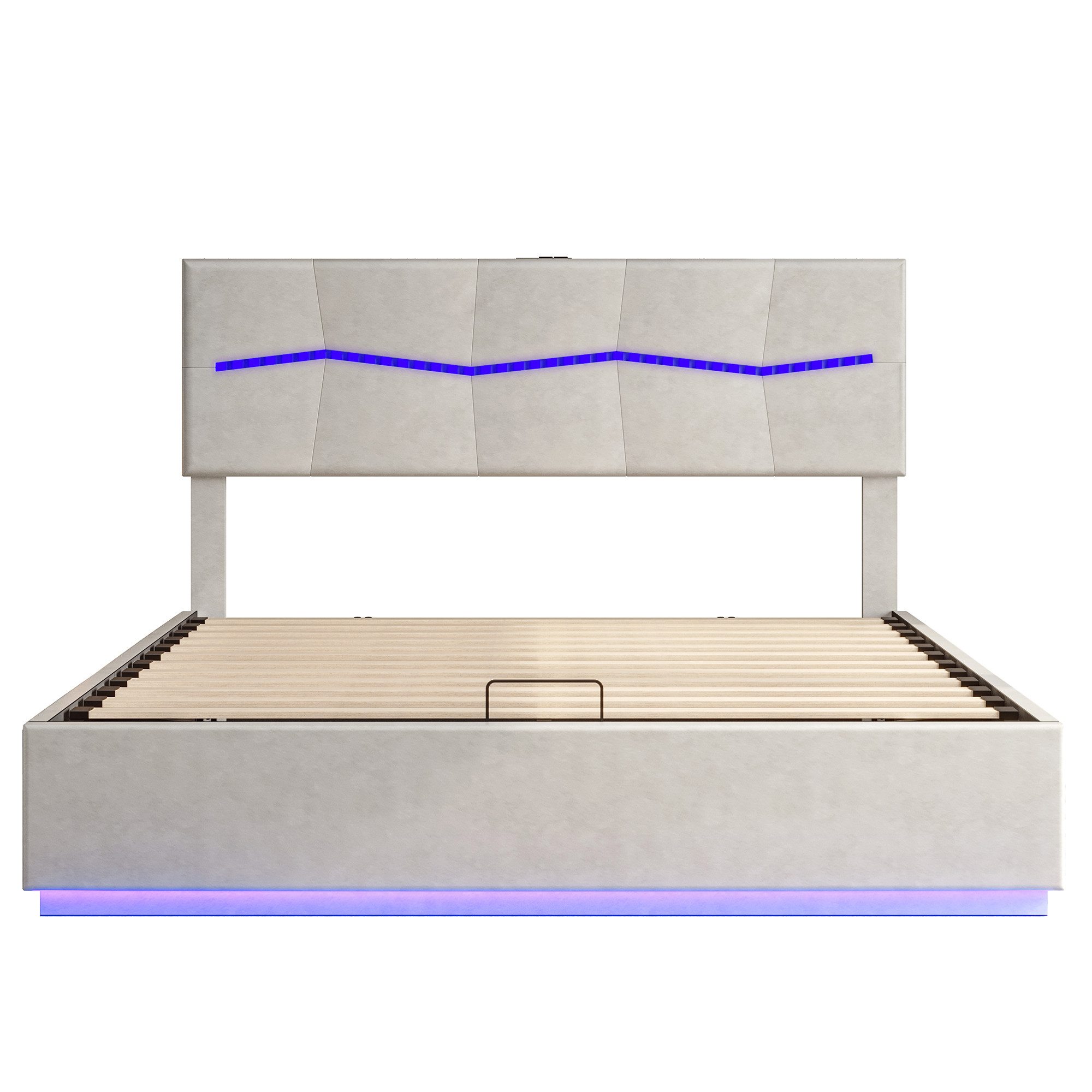 PXloue Polsterbett LED Doppelbett Jugendbett (USB- günstig online kaufen