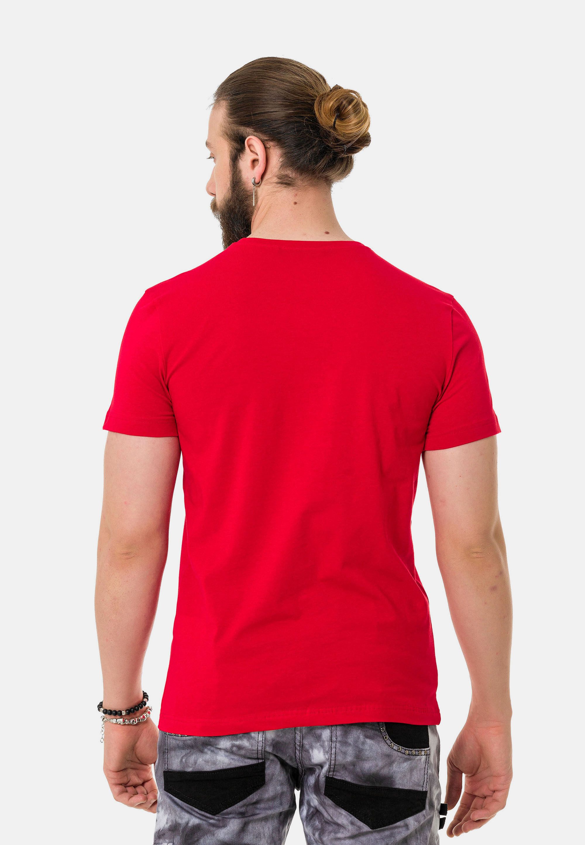 Cipo & Baxx T-Shirt T-Shirt mit Rundhals-Ausschnitt