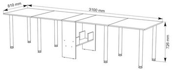 Rodnik Esstisch, ausklappbar bis 310 cm - 5 Größen möglich - Bürotisch