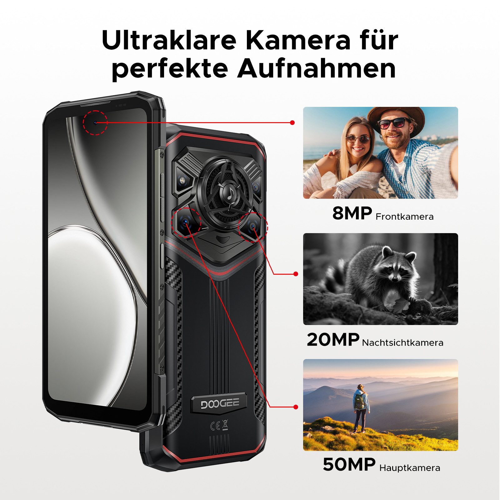 DOOGEE BLADE20PRO 6GB RAM +256GB ROM,50MP AI-Hauptkamera,11800mAh Smartphone (6.6 Zoll, 256 GB Speicherplatz, 50 MP Kamera, 20M Nachtsichtkamera,125-dB-HiFi-Lautsprecher)