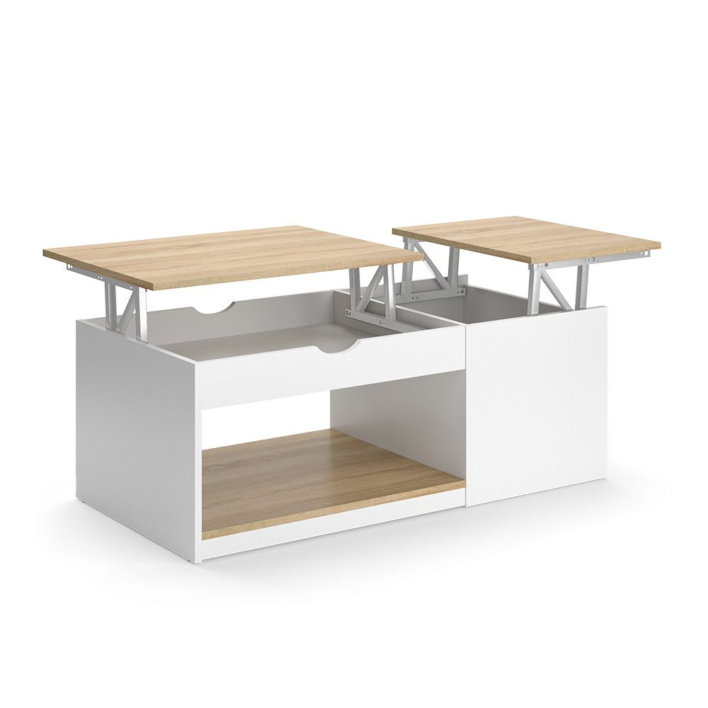 Vicco Couchtisch Avela, Weiß/Sonoma/Weiß, 55 x 110 cm günstig online kaufen