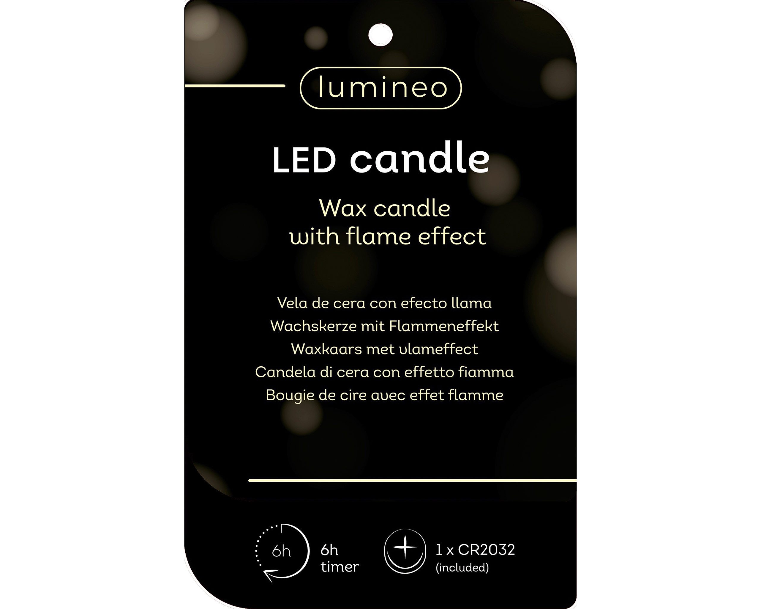 Lumineo LED-Kerze, Timer, warmweiß, LED Kerze 27,4cm mit integriertem Kerzenständer Wachs Creme / Warmweiß