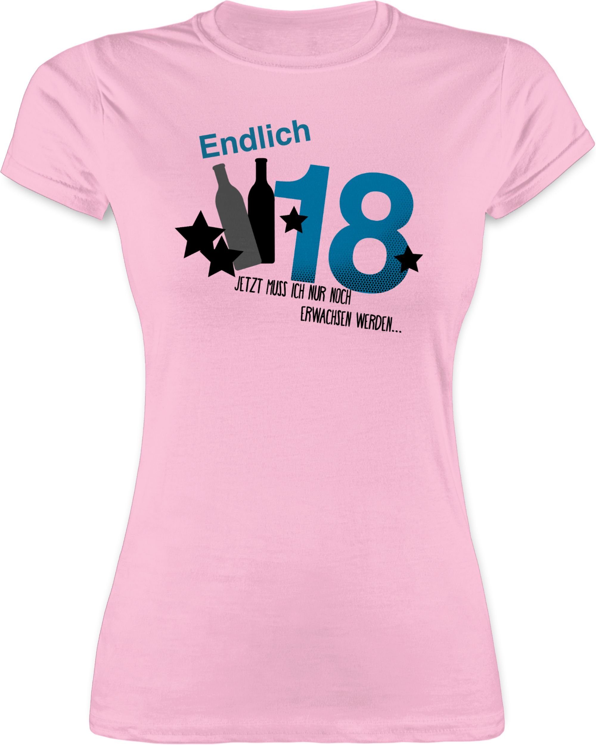 Shirtracer T-Shirt »Endlich 18 Blau - Geburtstag Geschenk - Damen Premium T-Shirt 