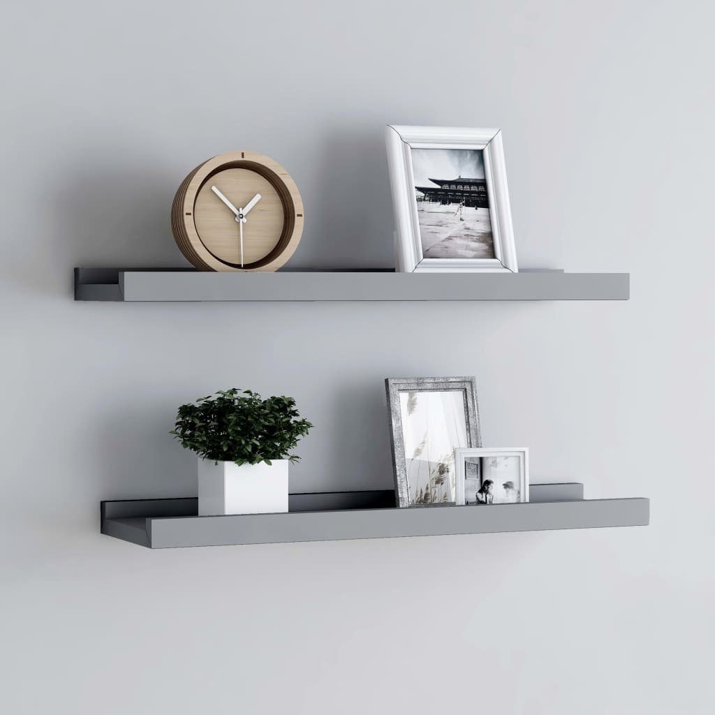 furnicato Wandregal Bilderleisten 2 Stk. Grau günstig online kaufen