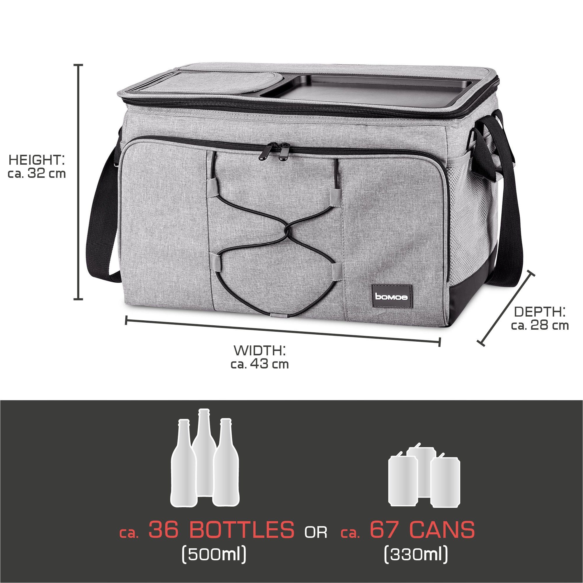 Freizeittasche Deckel IceBreezer KT43, Kühltasche mit bomoe praktischem