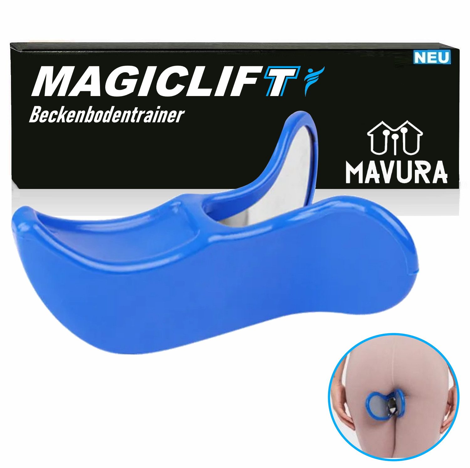 MAVURA Beckenbodentrainer MAGICLIFT Po Trainer Hüft Hip Gesäß Heber, Oberschenkel Gesäßheber Beckenboden Beckenbodentrainer