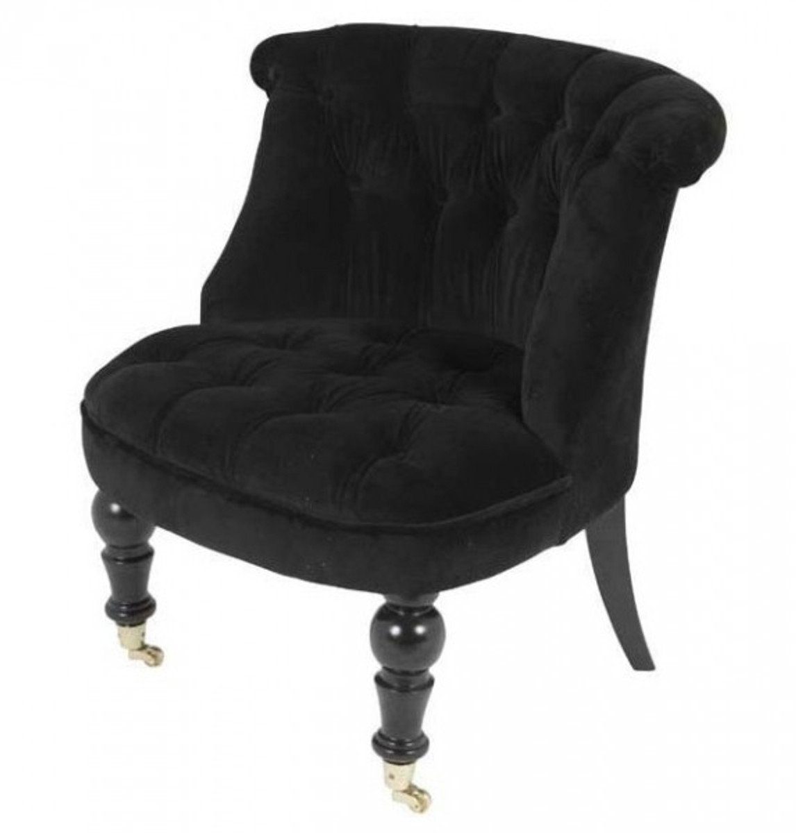 Besucherstuhl Luxus Barock Salon Stuhl Paris Schwarz aus der Luxus Kollektion von - Hotel Cafe Restaurant Möbel Einrichtung