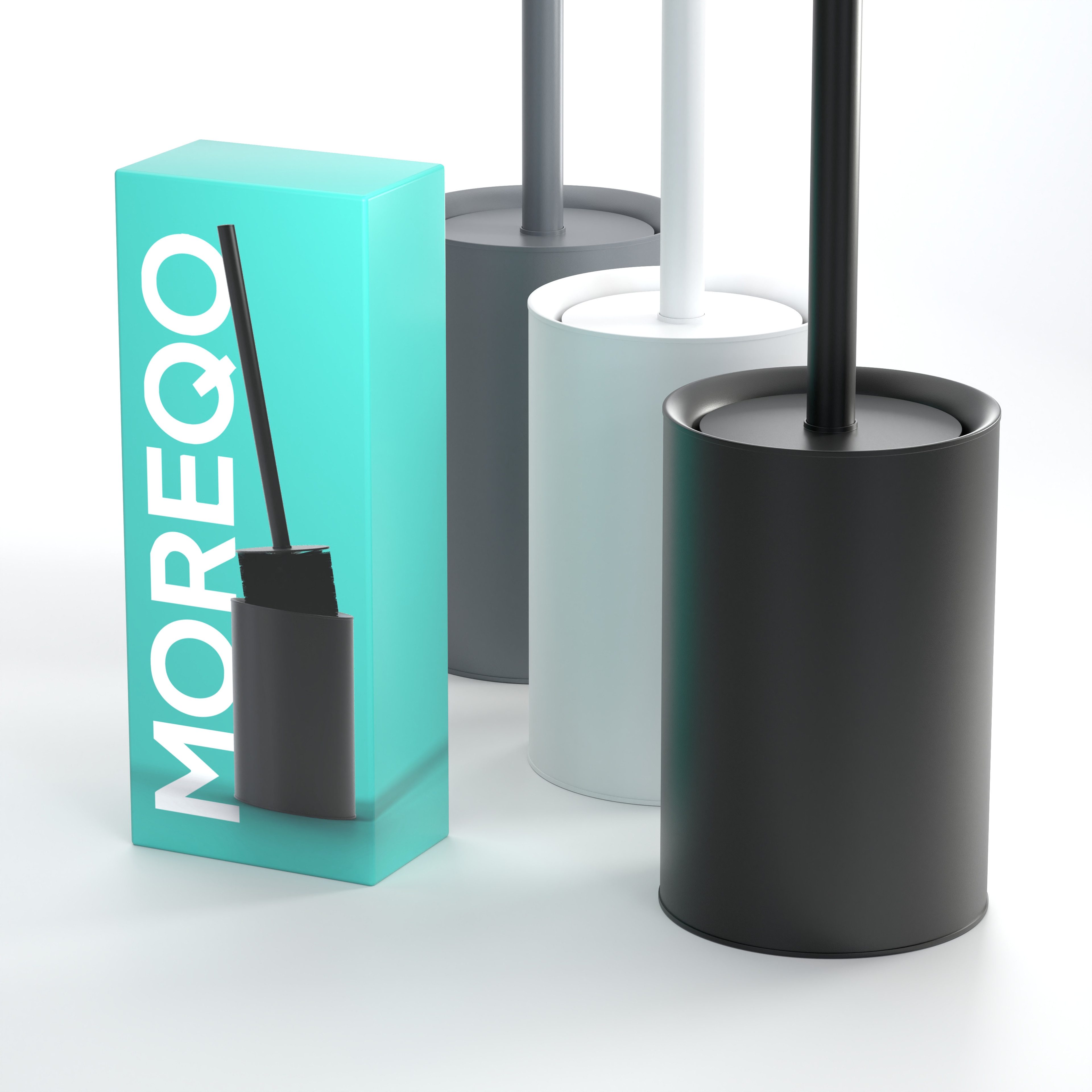 SAVEGA WC-Reinigungsbürste MOREQO - WC Bürste mit Halter, Gästewc, Toilette, Badezimmer, (Packung, 2-tlg)