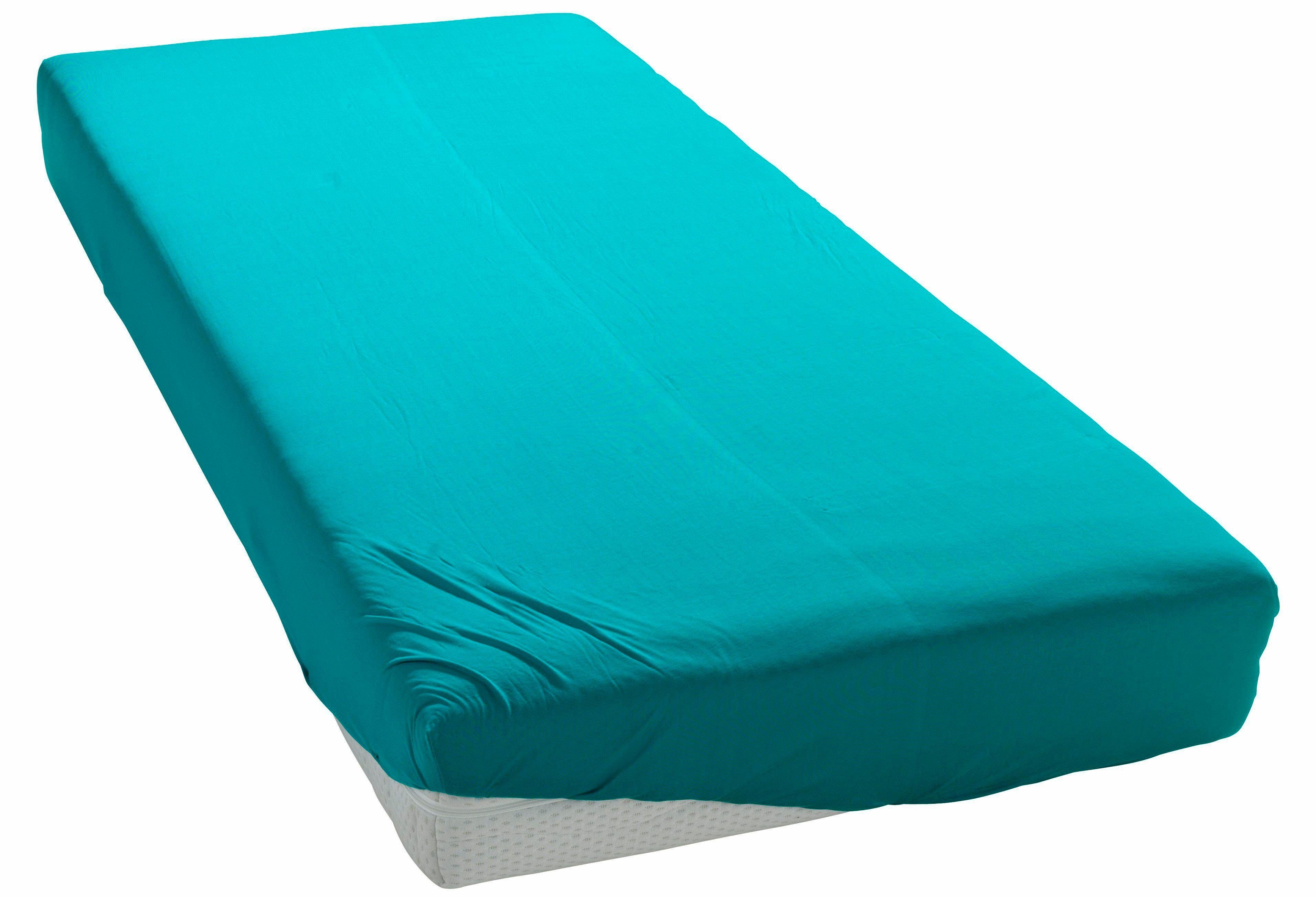 my home Spannbettlaken PAPRIKA, Microfaser-Jersey, Gummizug: rundum, (1 Stück), Bettlaken, Laken, in zwei Qualitäten: Fleece & Jersey, pflegeleicht