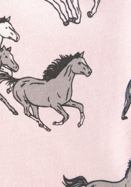petite fleur Pyjama (2 tlg., 1 Stück) in langer Form mit Pferde Print