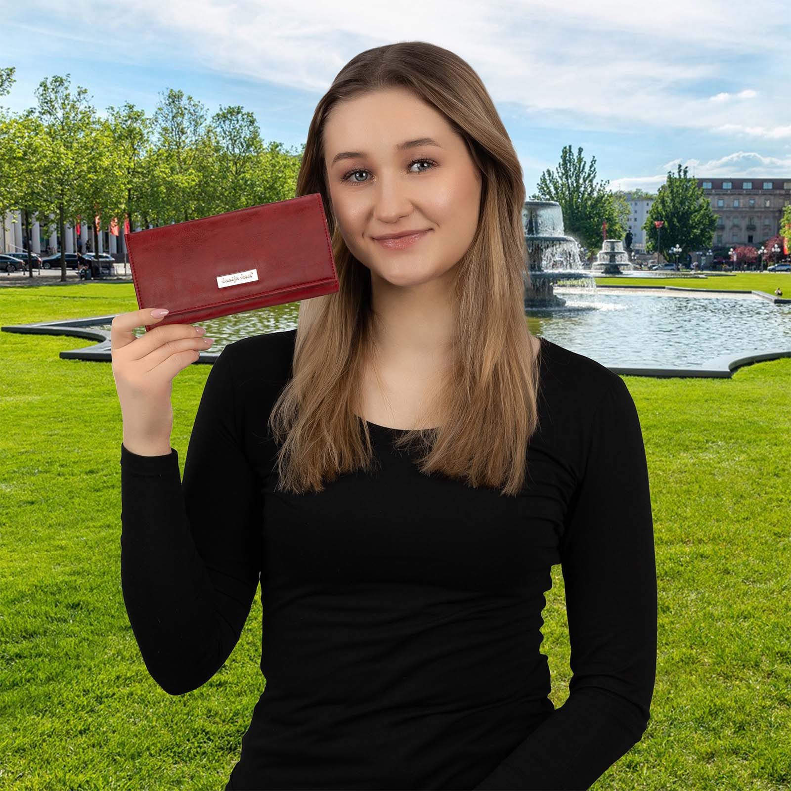 Jennifer Jones Geldbörse JENNIFER JONES Damen Geldbörse Geldbeutel Brieftasche Portmonee XXL, Damen Geldbörse klappbar mit Reißverschluss Portemonnaie Geldbeutel