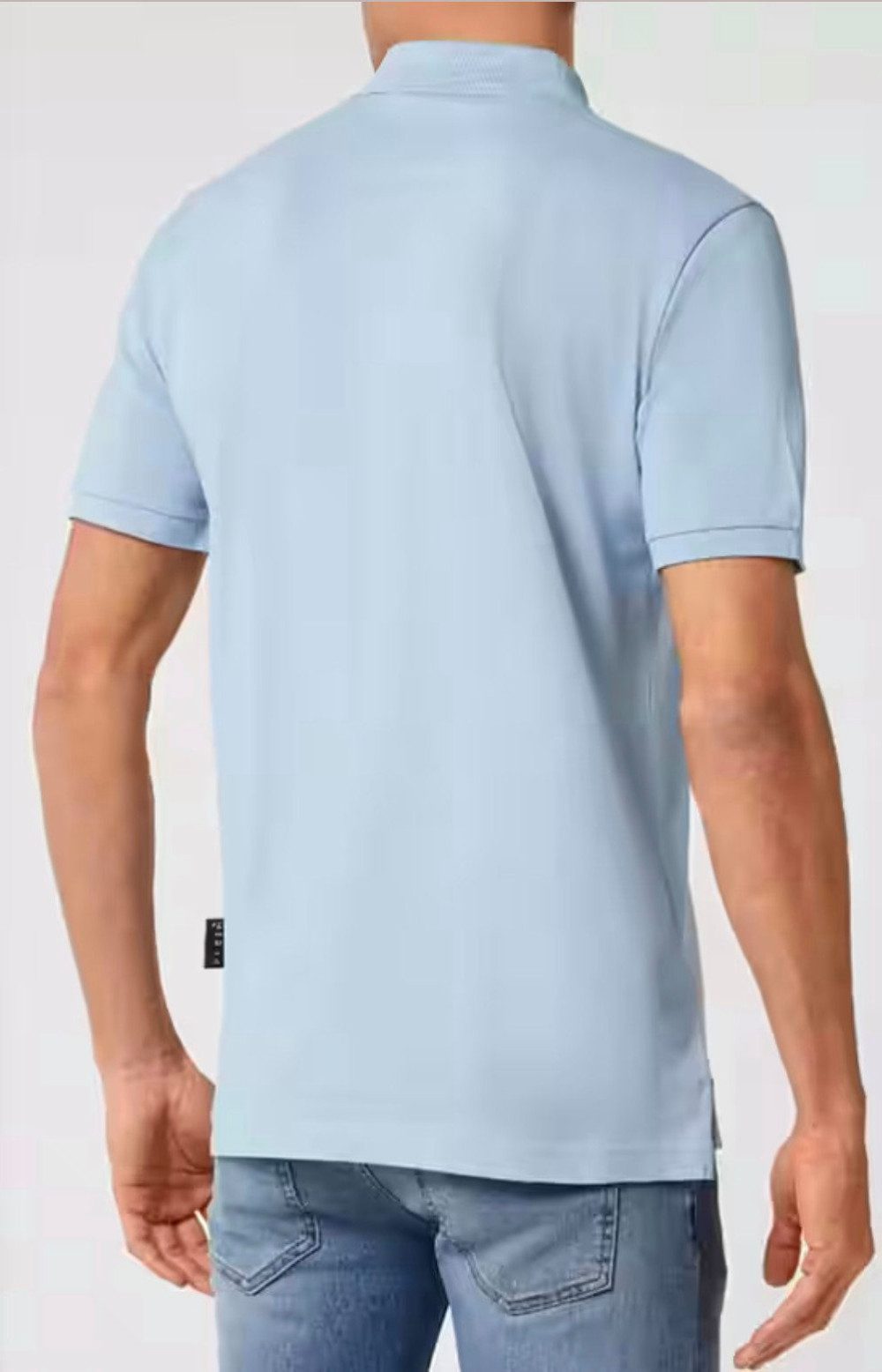 PHILIPP PLEIN Poloshirt Polo Hemd Totenkopf Slim Fit Gesticktes Logo,zwei Seitenschlitzen und doppelter Nadelstichnaht