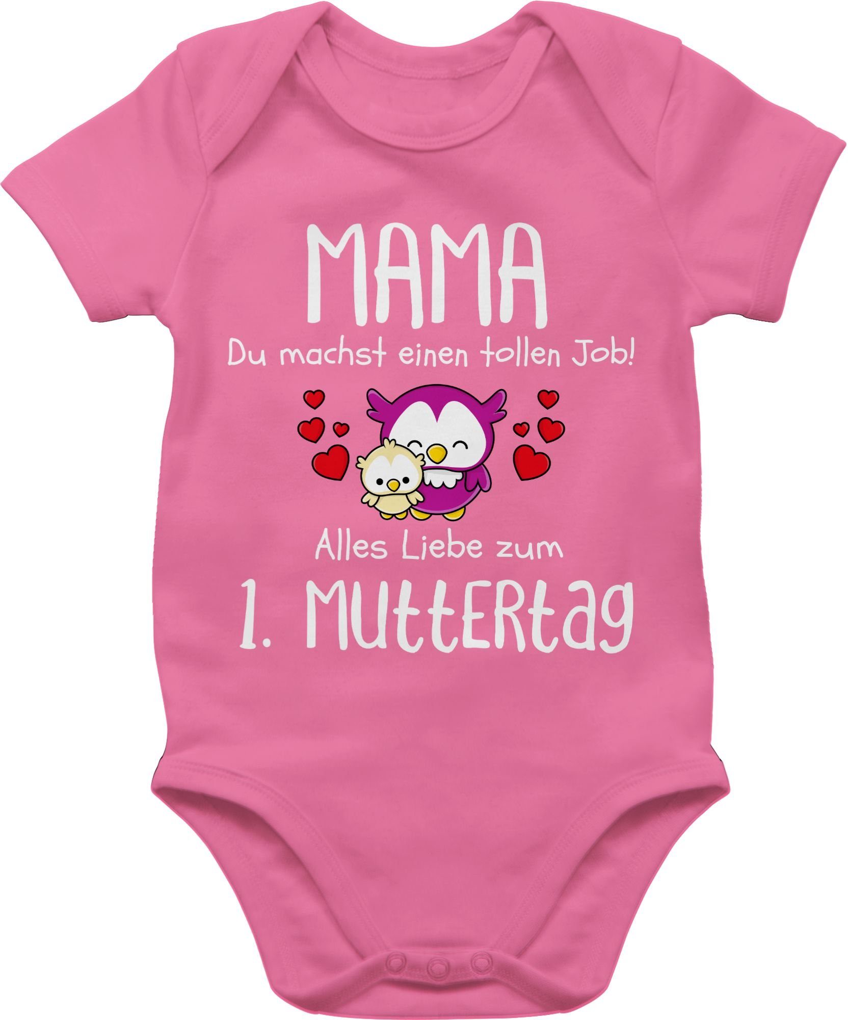 machst 1 Mama Shirtracer Muttertagsgeschenk du I 1. Job Pink einen Shirtbody (1-tlg) Muttertag tollen