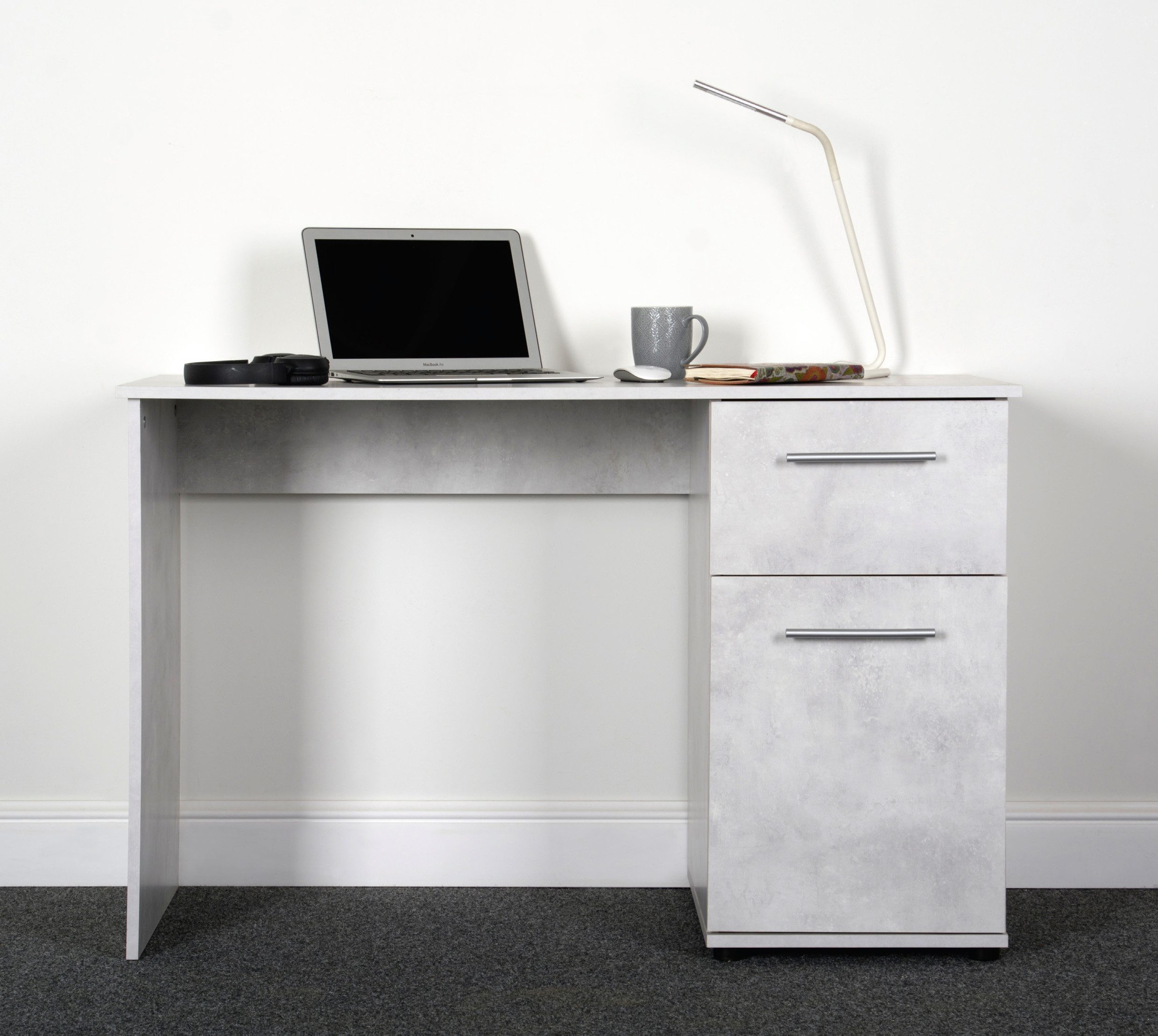 VOGL Möbelfabrik Schreibtisch Tobi, wahlweise mit 3 Schubkästen oder 1 Schubkasten/1 Tür, optional mit Tastaturauszug, Breite 115 cm