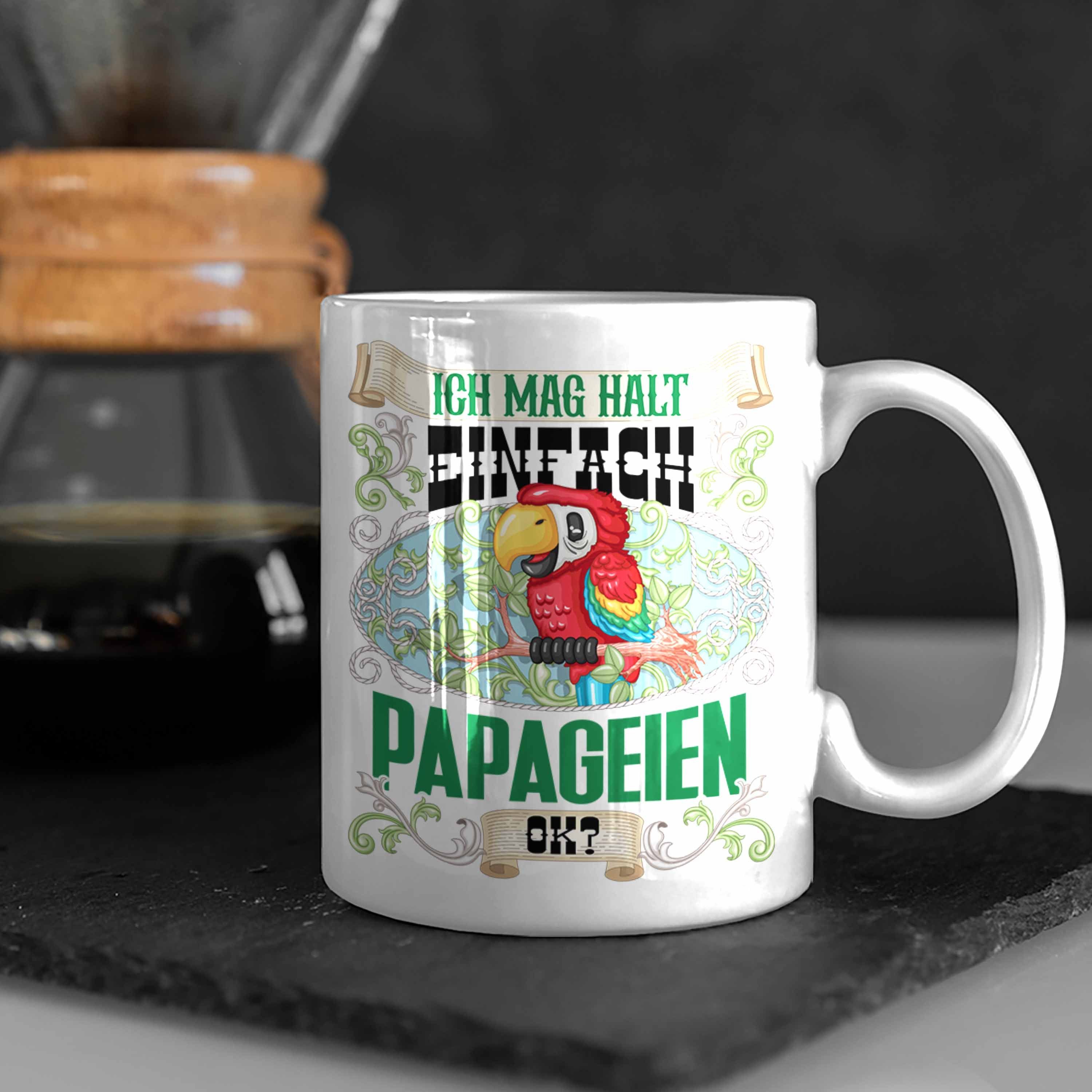 Einfach Tasse Halt Papageien Trendation ok Besitz Tasse Geschenk Weiss für Ich Mag Papageien