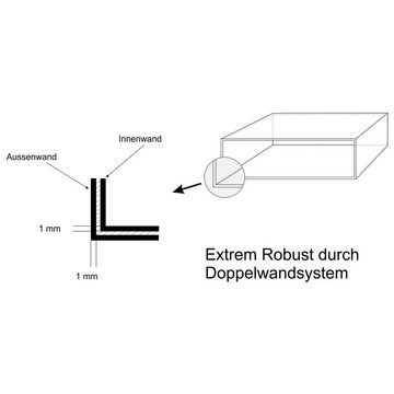 AL Briefkastensysteme Wandbriefkasten 2 Fach Premium Briefkasten A4 in RAL 7016 Anthrazit Grau wetterfest