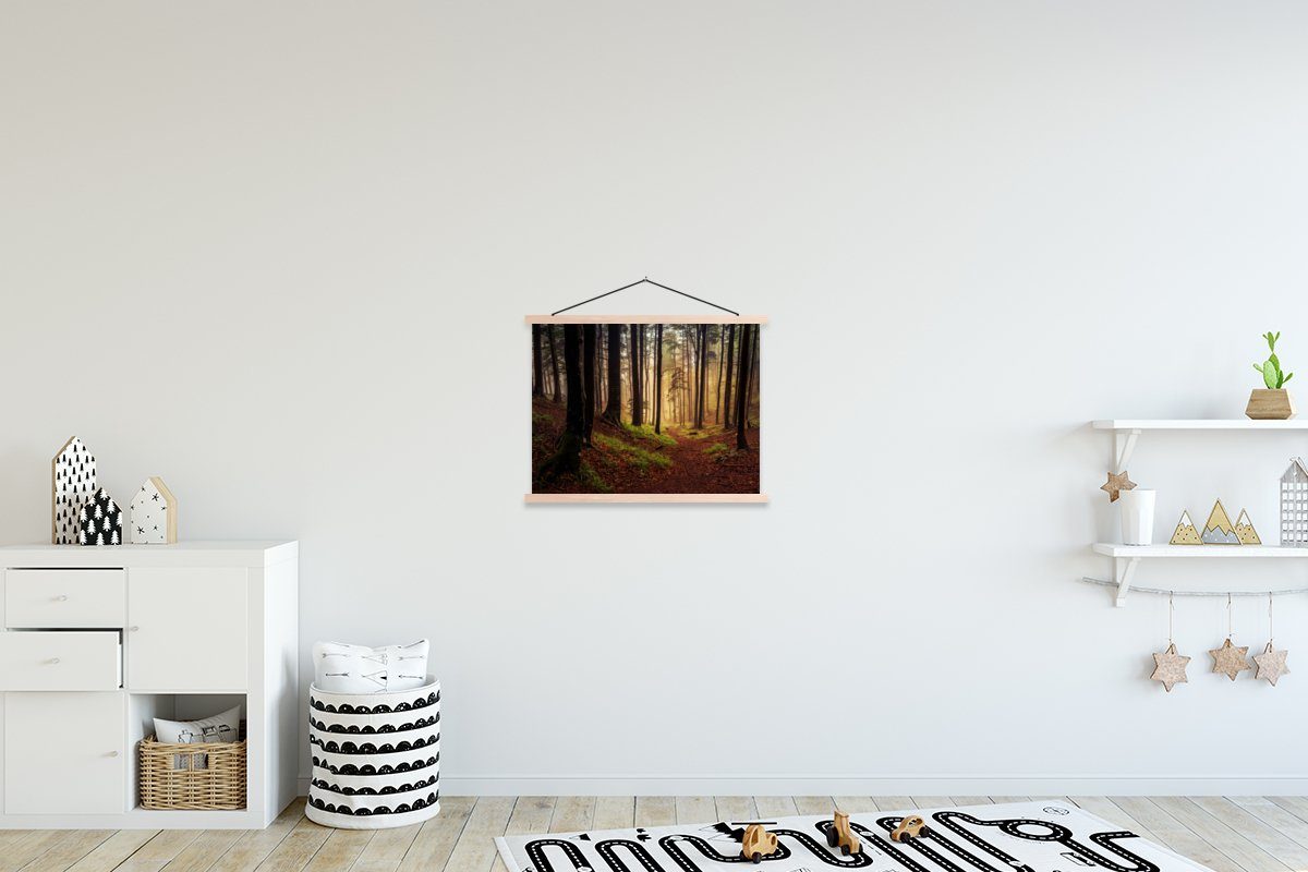 MuchoWow Poster Bäume - Natur Bilderleiste, Posterleiste, Wohnzimmer, Wald, (1 St), Magnetisch Textilposter - für