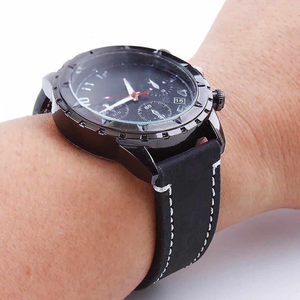 Watch schwarz Smart Lederarmband Uhrenarmband, Uhrenarmband GelldG