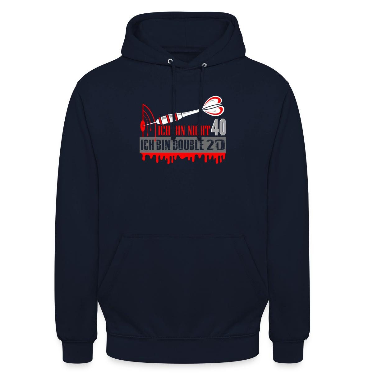 Hoodie 40. Geburtstag, Darts Design, Double 20 Unisex Hoodie